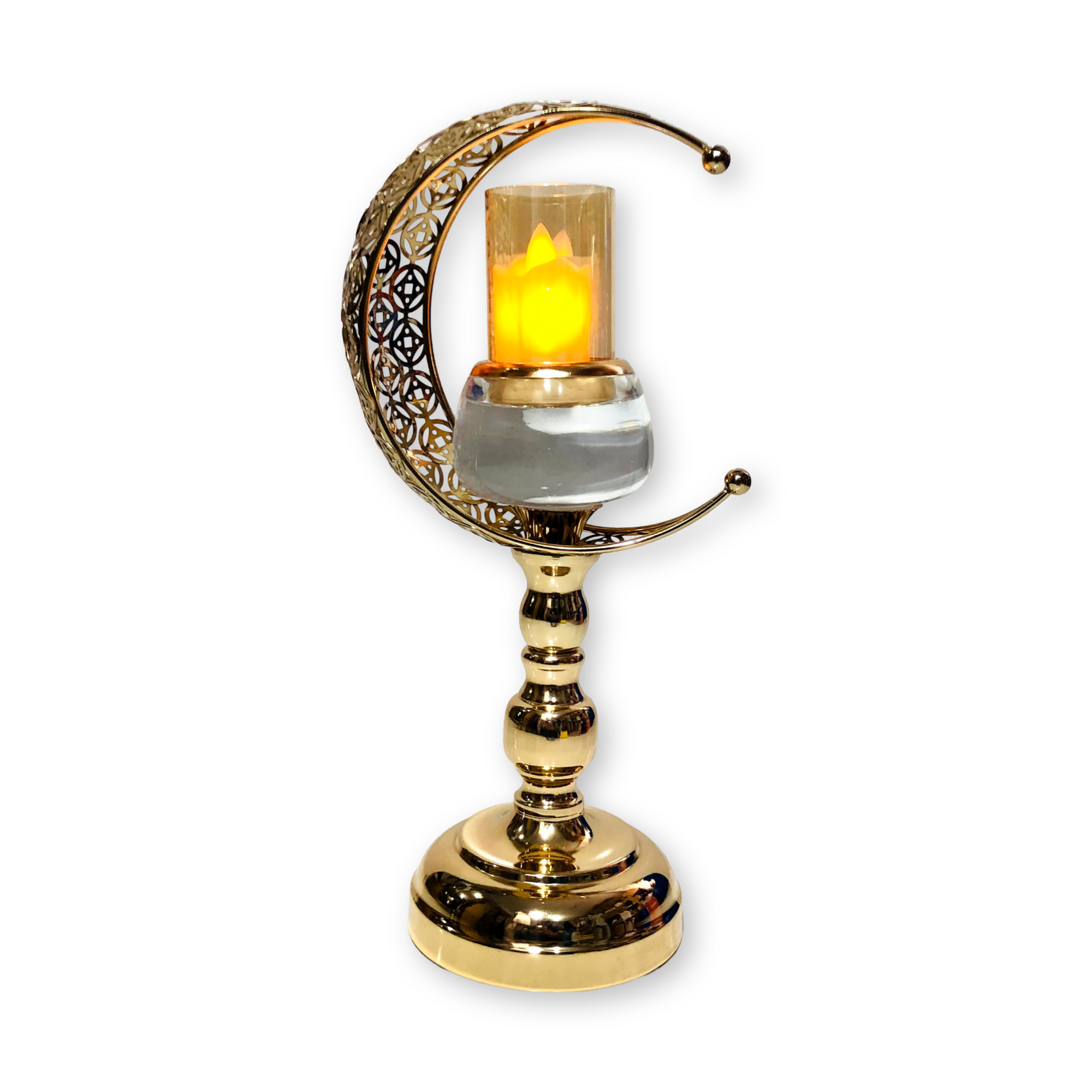 Moon Design Golden Candle Holder