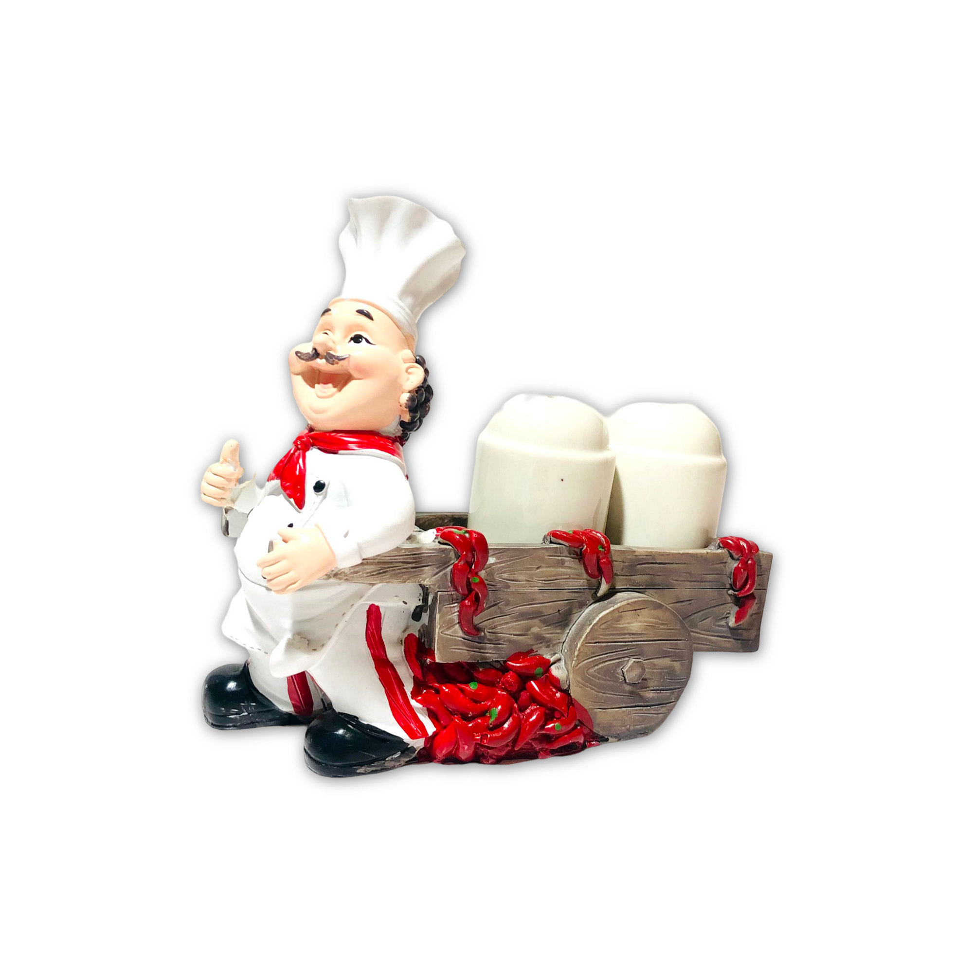 Chef With Chili Trolley Salt & Pepper Holder