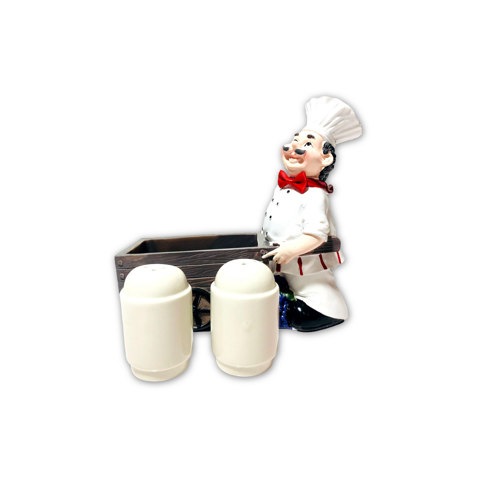 Chef With Trolley Salt & Pepper Holder