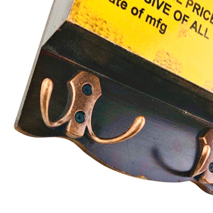 Decorative wall quotation & Pocket with Key Hooks (Yellow)