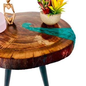 Round Tri Resin Art Coffee Table