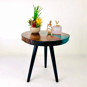 Round Tri Resin Art Coffee Table