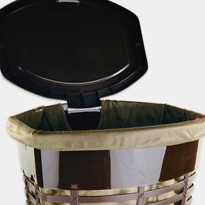 Primanova Laundry Basket with Fabric (Dark Brown)