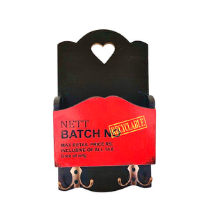 Decorative wall quotation & Pocket with Key Hooks (Red)