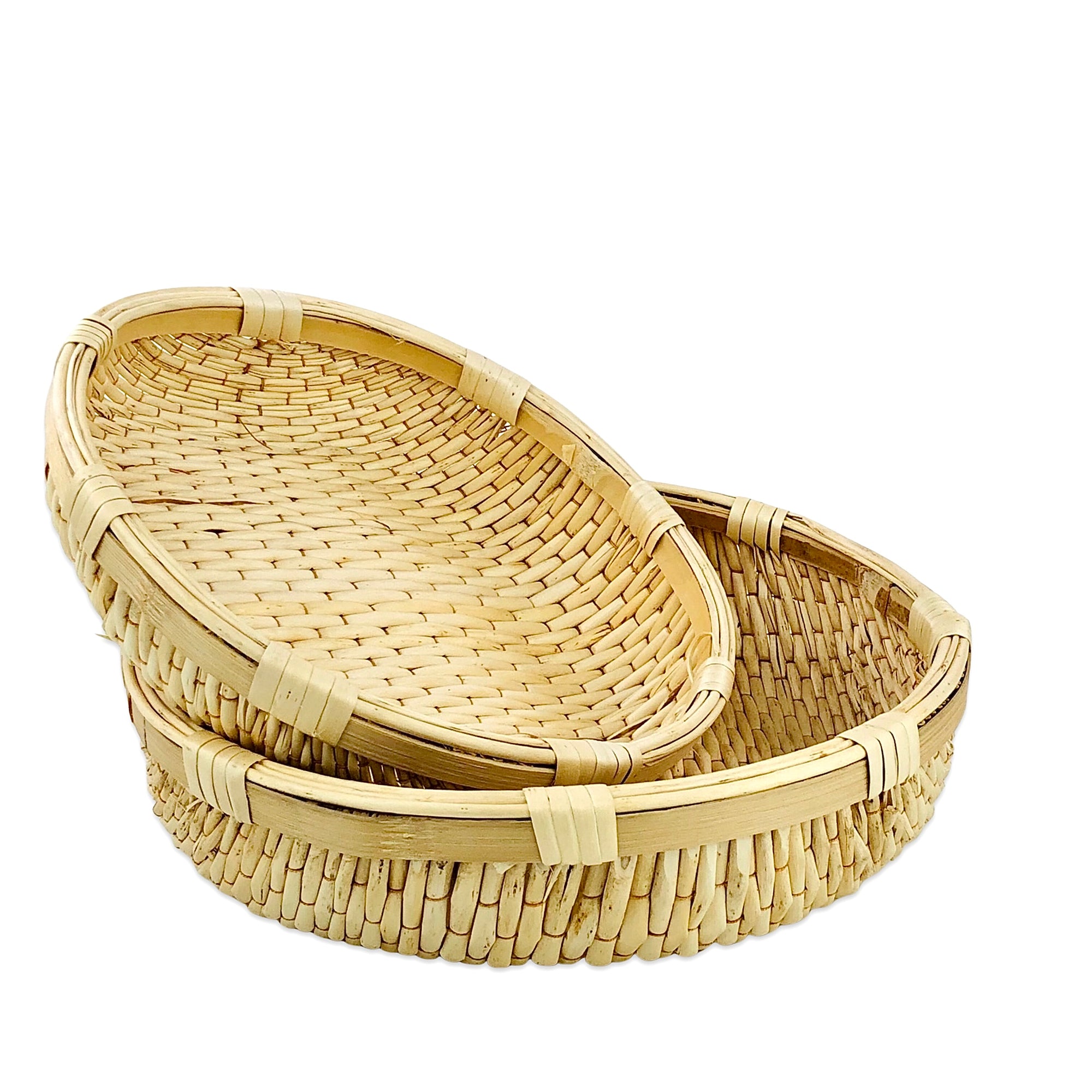 Multipurpose Round Bamboo Basket  (Set of 2)