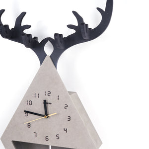 Lisheng Elk Face Wall Clock & Key Holder