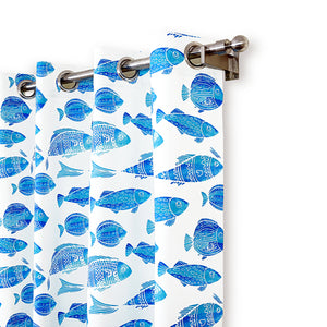 Fish Design Curtain Pair