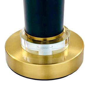 Cylindric Black & Gold Brass Table Lamp
