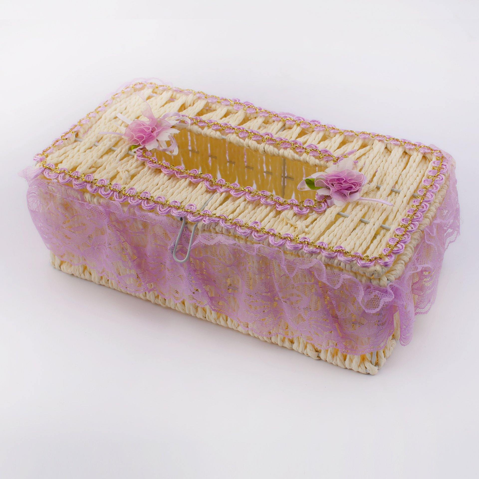 Braided Tissue Box with Fabric Lining Baskets Home Matters Store 