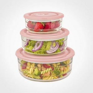 ROUND GLASS CONTAINER SET