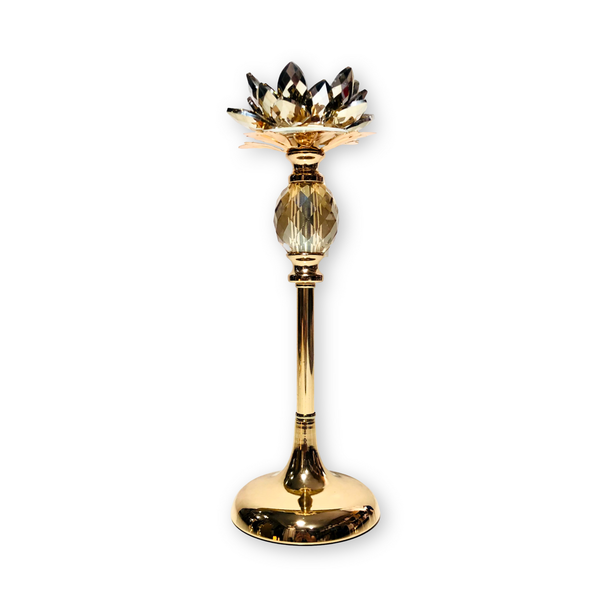 Golden Crystal Bar Design Candle Holder