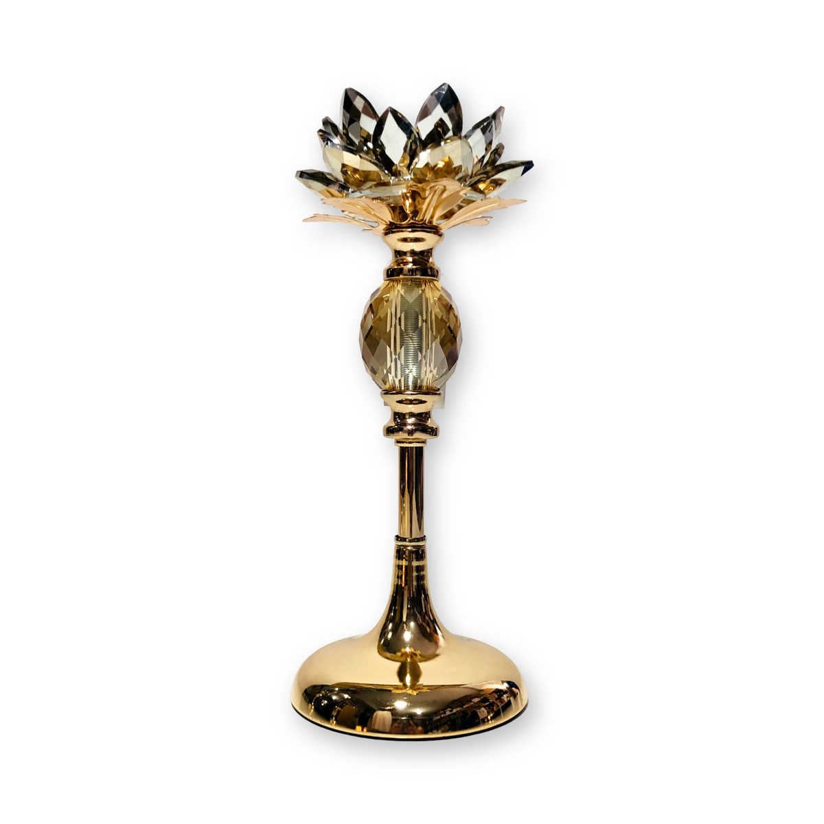 Golden Crystal Bar Design Candle Holder