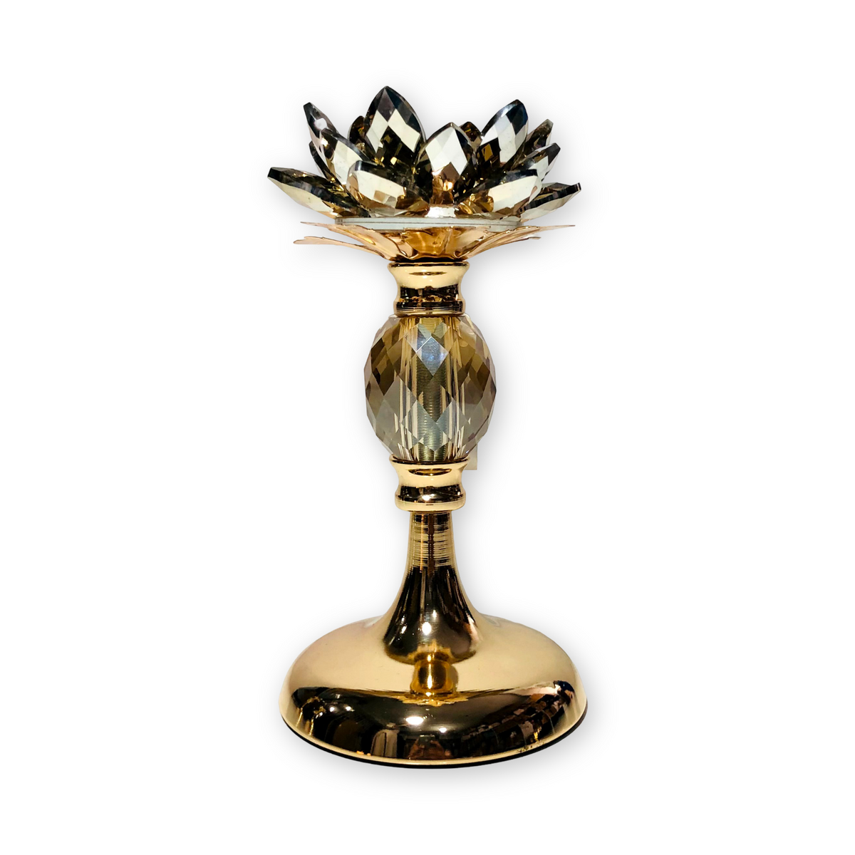 Golden Crystal Bar Design Candle Holder