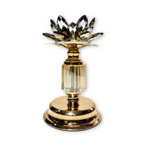 Golden Block Crystal Design Candle Holder
