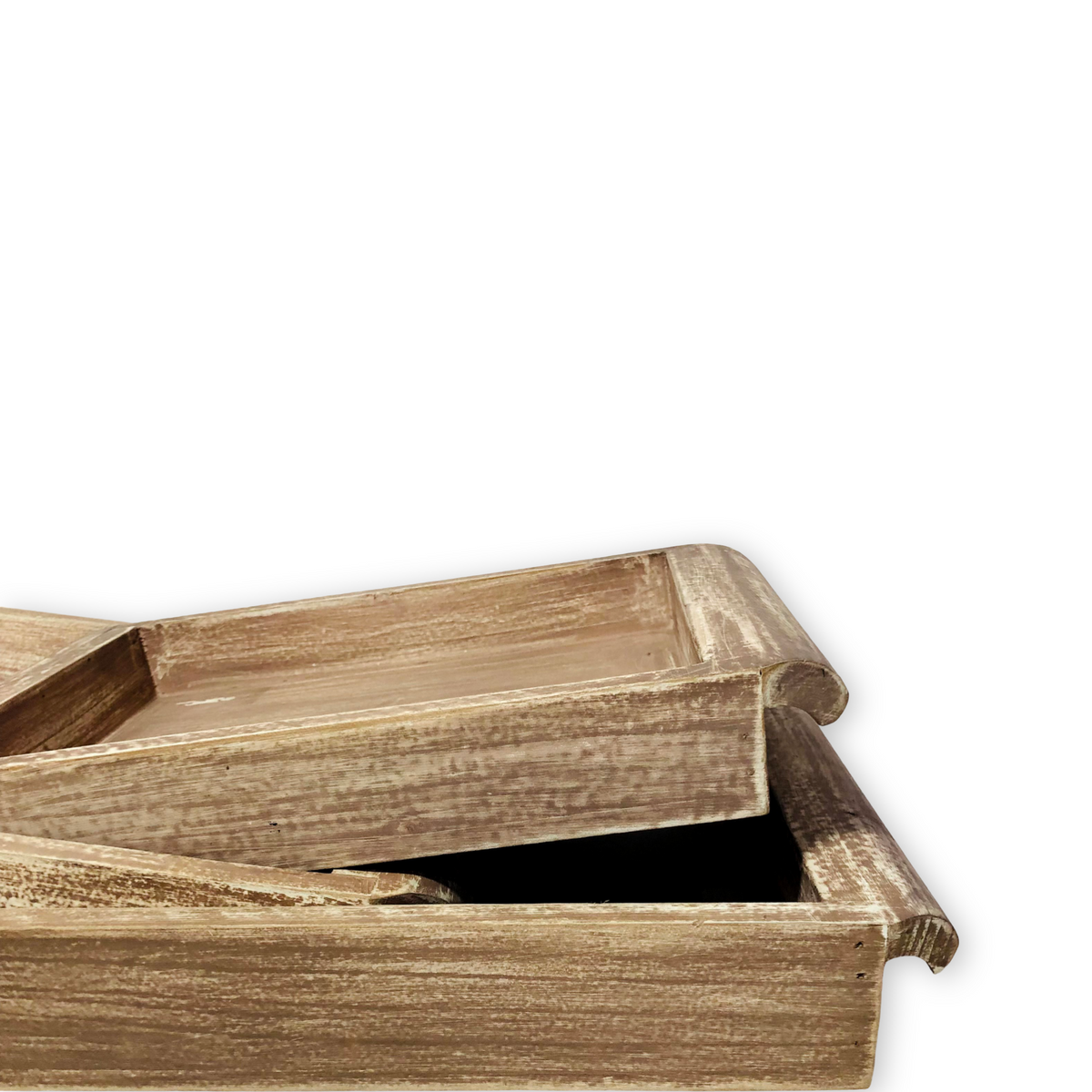 Wooden Light Brown Trays (Set of 3)