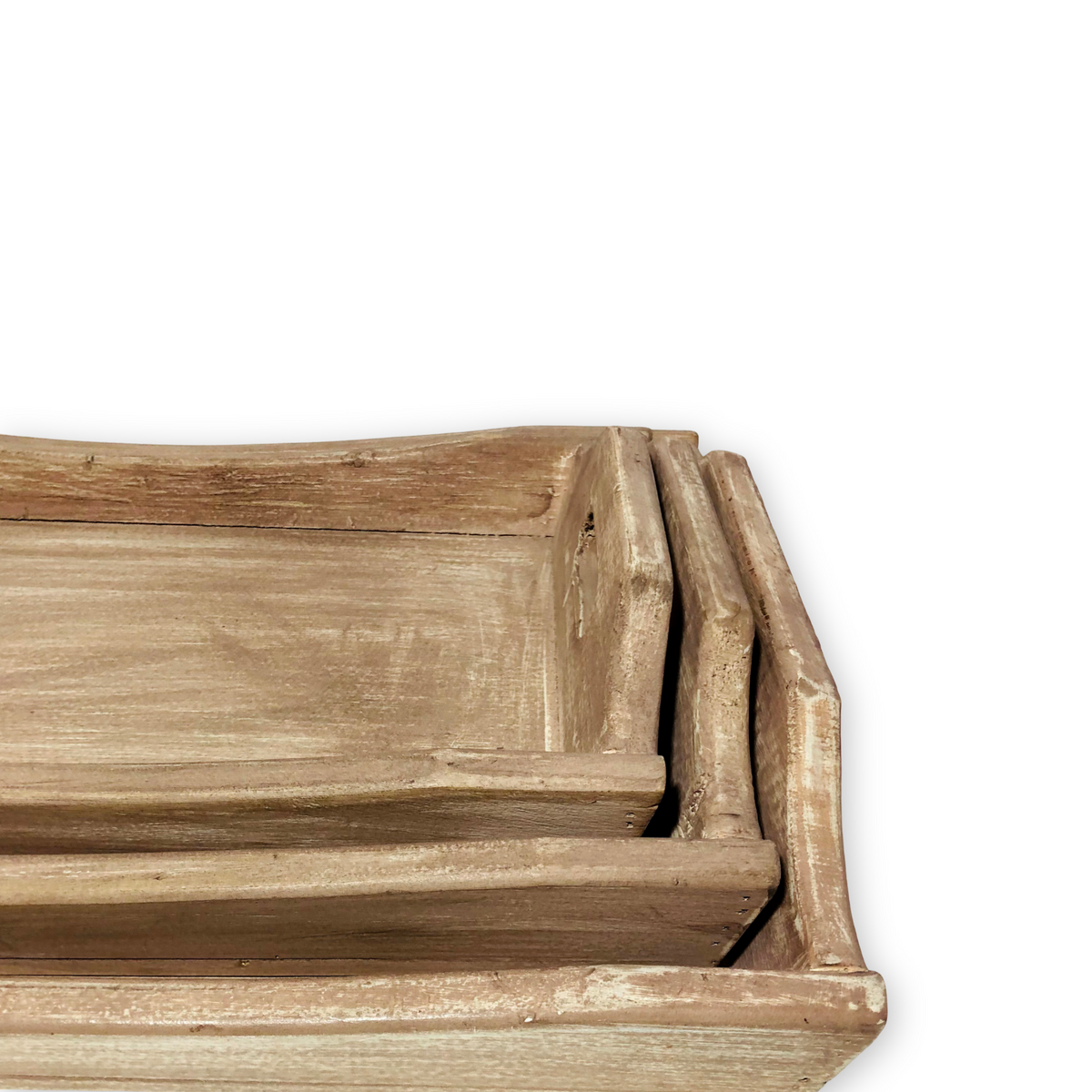 Beige Wooden Trays (Set of 3)