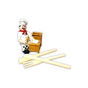 Chef with Sticks Salt & Pepper Holder