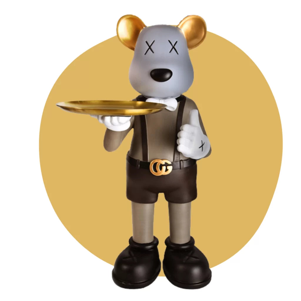 Brown Handmade Bearbrick Inspired Decor