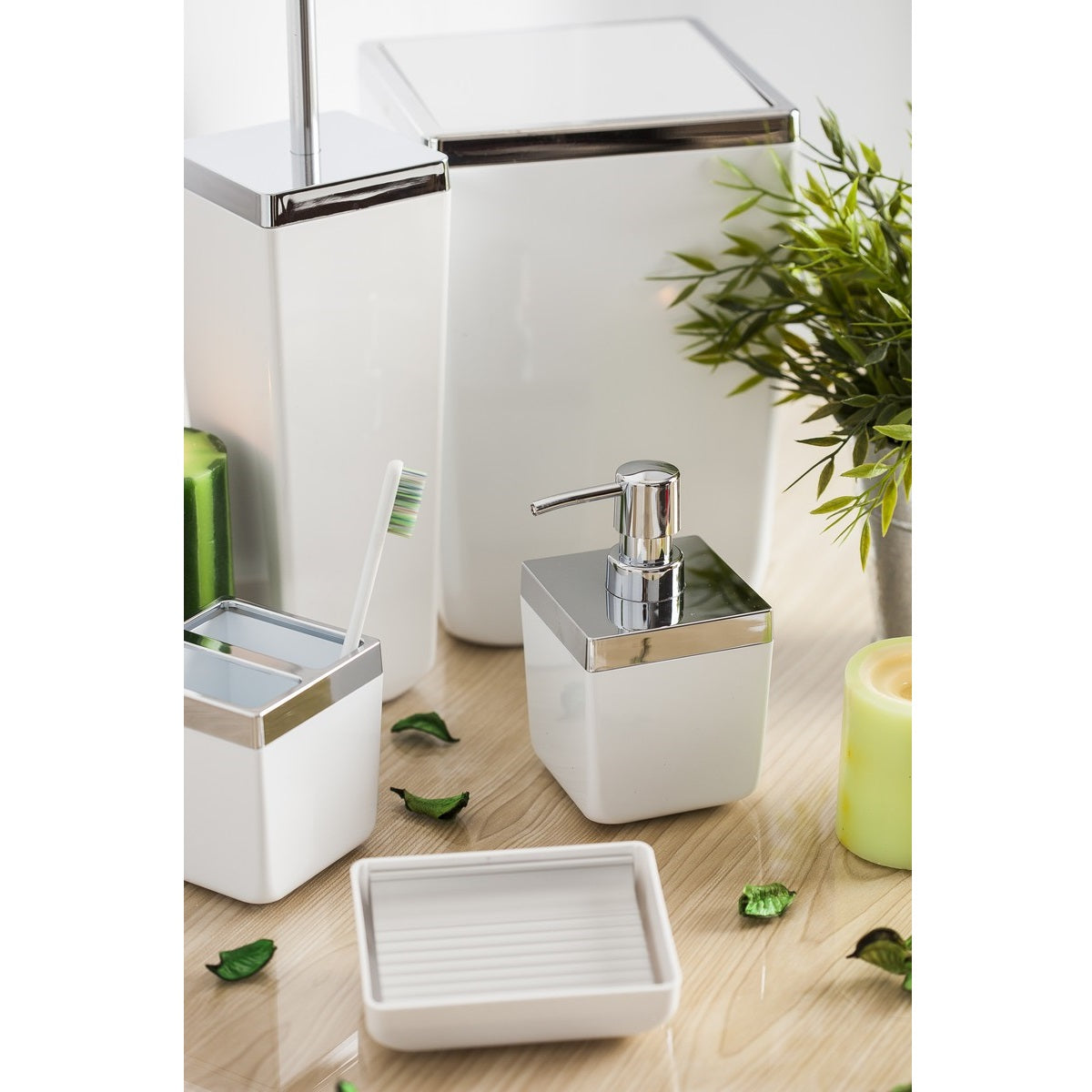 Tuscany White Square Bathroom Set