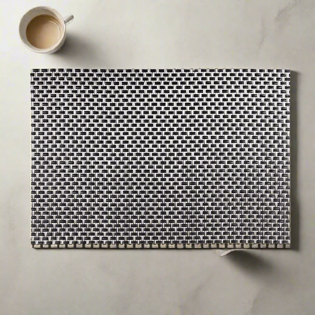 black Braided Plastic Place-mat (Set of 2)