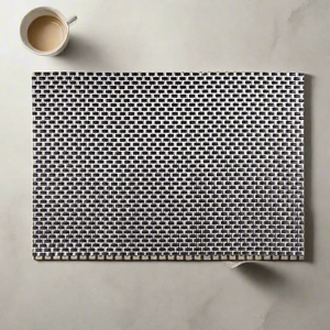 black Braided Plastic Place-mat (Set of 2)