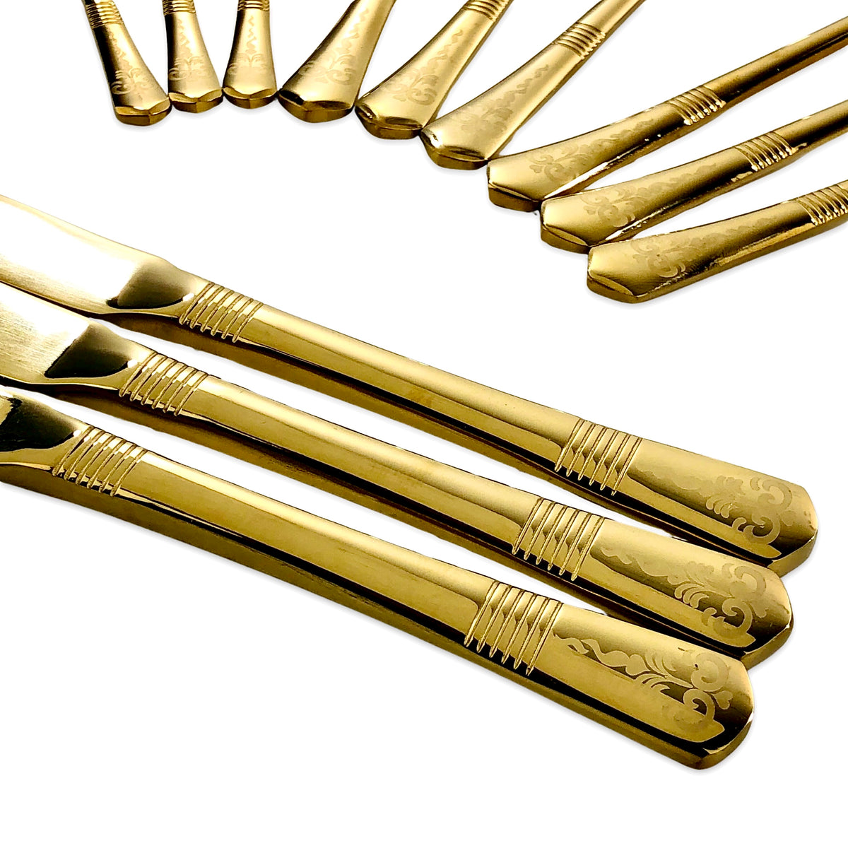 Premium Golden Cutlery Set (Set of 24)