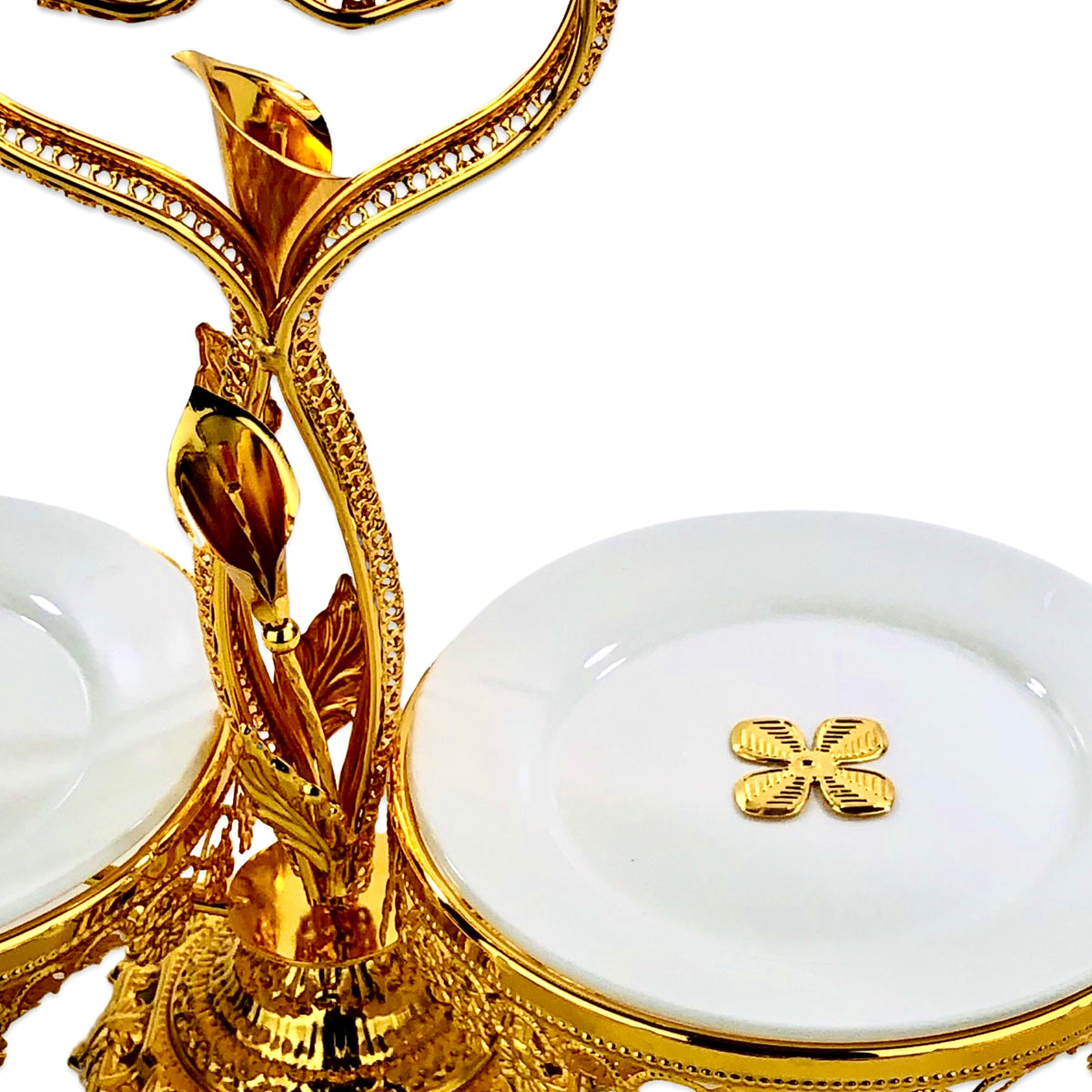 Morrocen Dessert Stand With Plates (Two Portion)