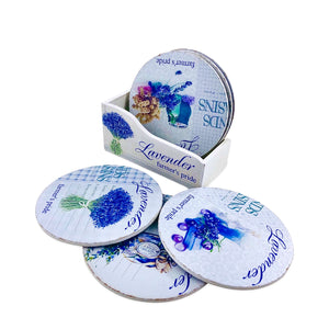 Lavender Design Tea Coasters