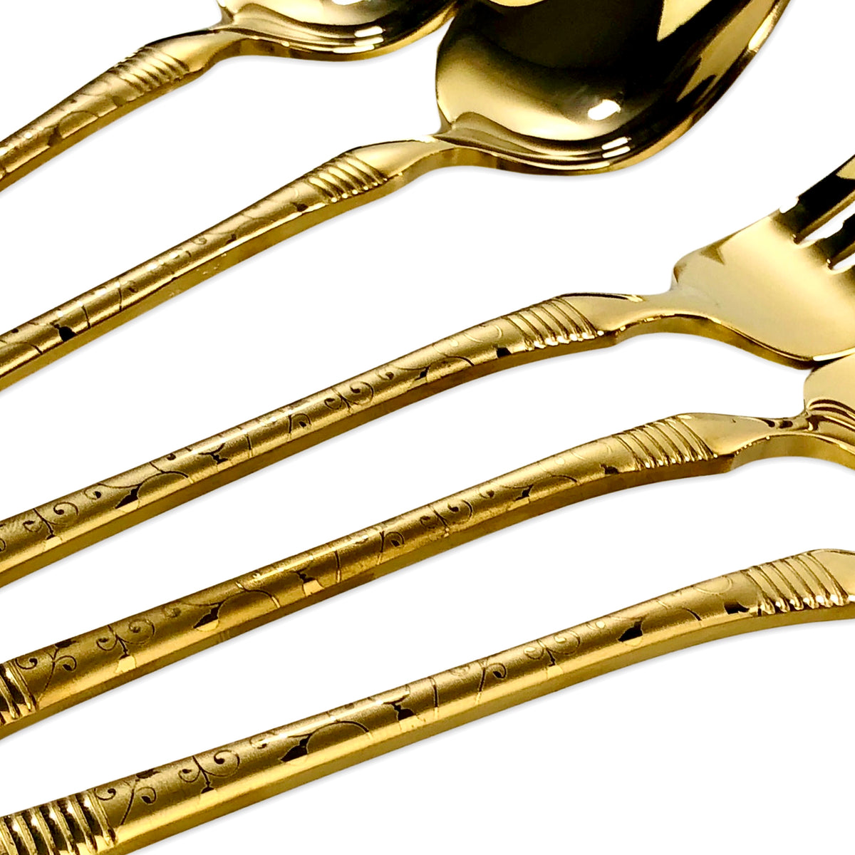 Premium Golden Cutlery Set (Set of 24)