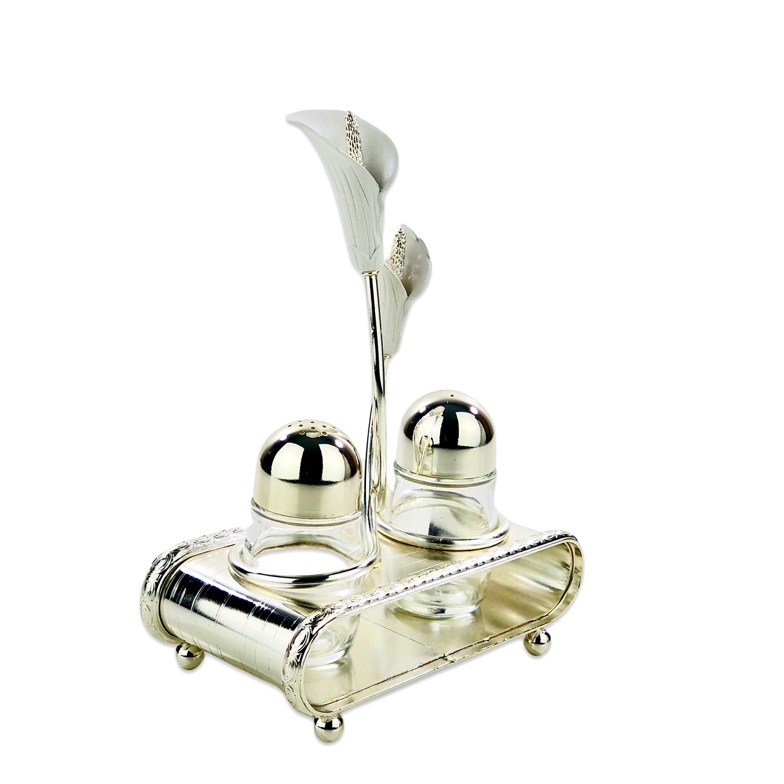 Sliver Flower Salt & Pepper Set