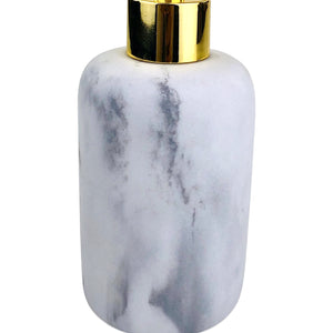 Gray/ White Textured Marble Soap Dispenser