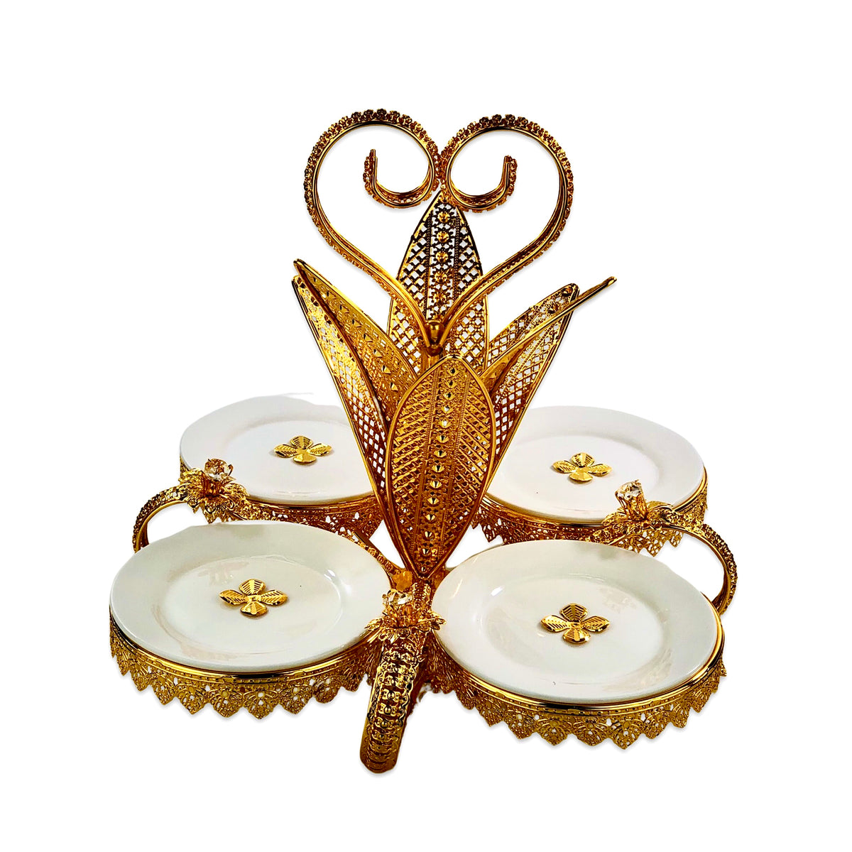 Morrocen Dessert Stand With Plates (4 Portion)