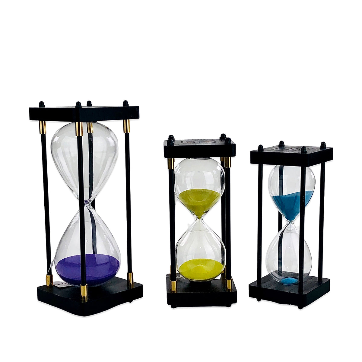 Square Wooden Hours Glass with Colorful Sand