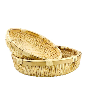 Multipurpose Round Bamboo Basket  (Set of 2)
