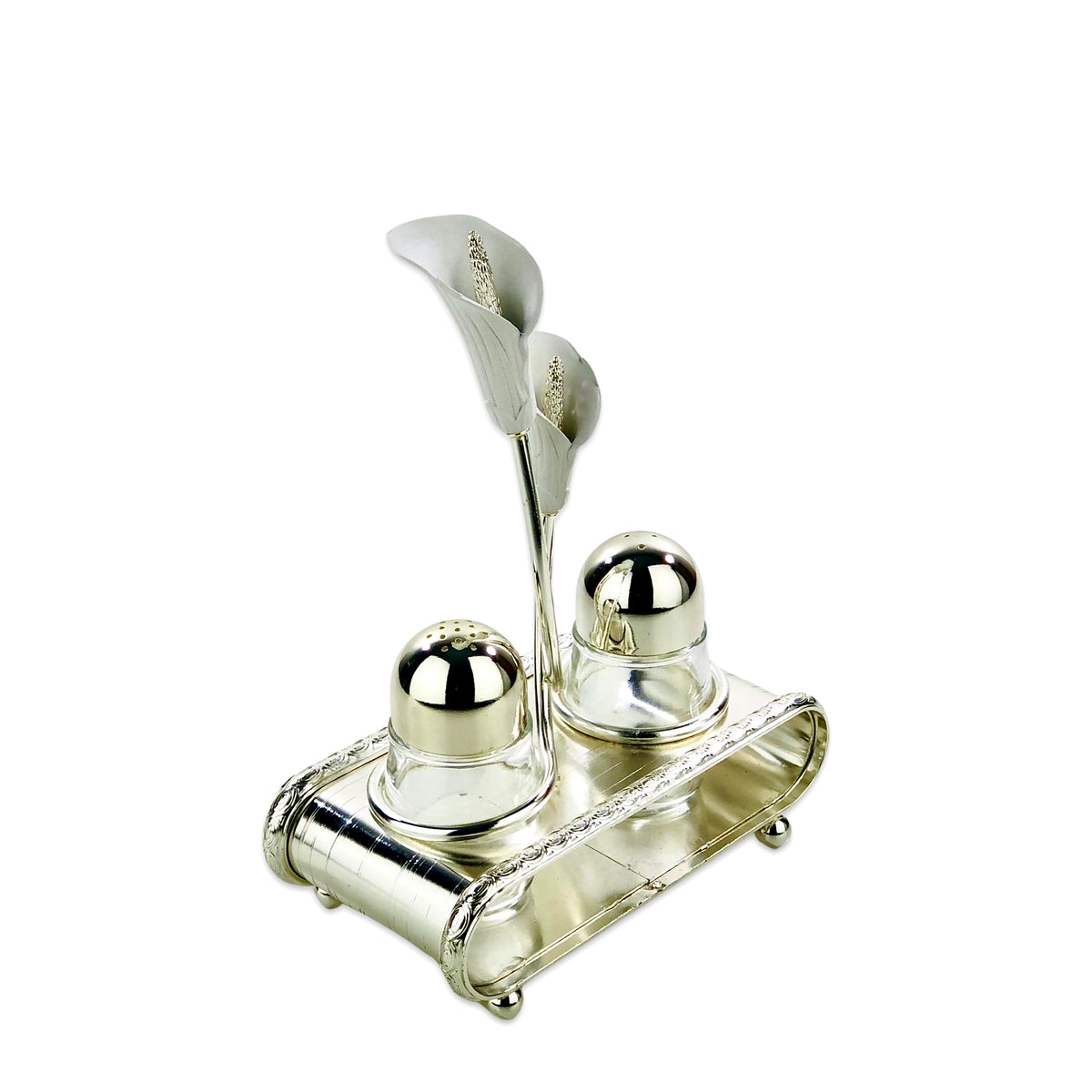 Sliver Flower Salt & Pepper Set