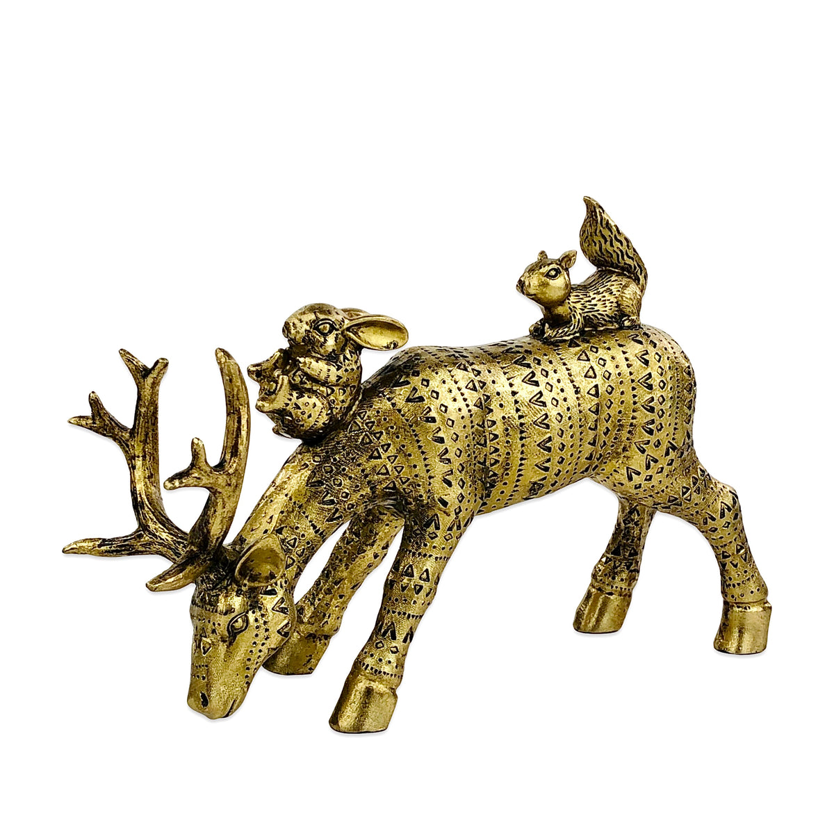 Deer Eating Grass Sculpture