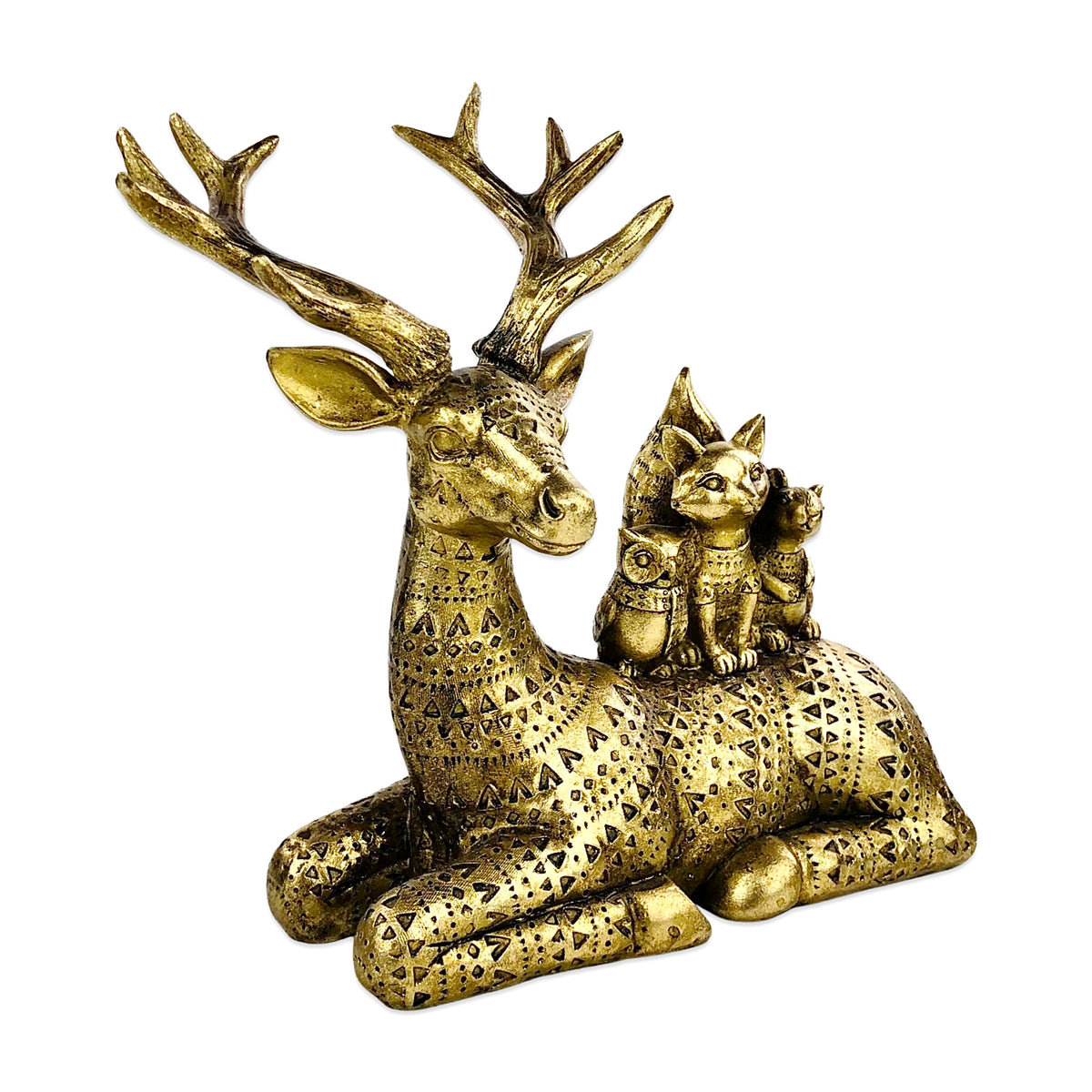 Egyptians Deer with (Cat, Owl, Squirrel)  Sculpture