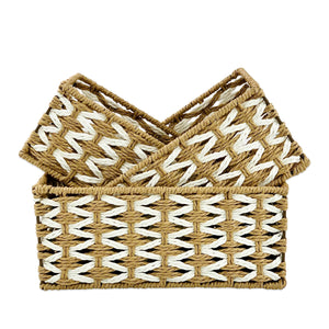 Rectangular Jute Towel Basket  (Set of 3)