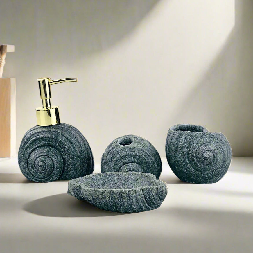 Sea-Shell Bathroom Set (Gray)