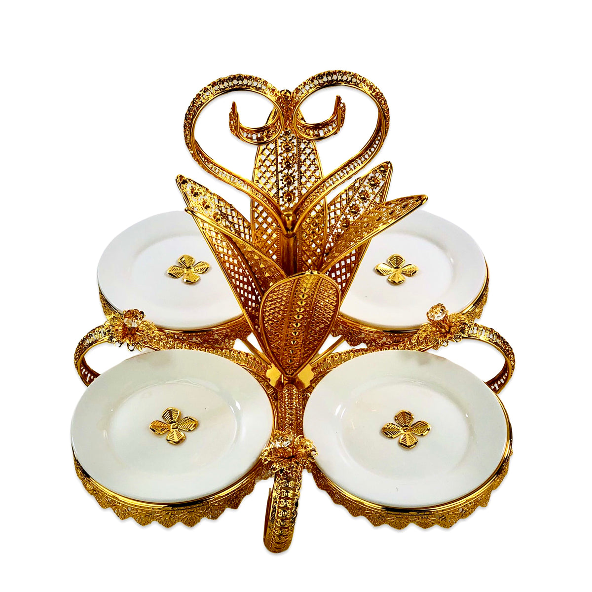 Morrocen Dessert Stand With Plates (4 Portion)