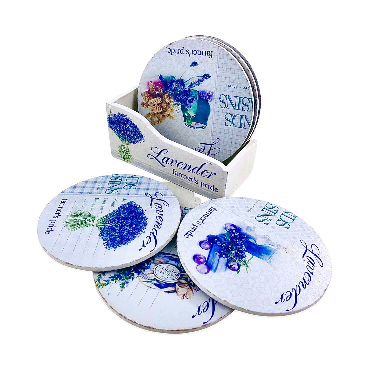Lavender Design Tea Coasters