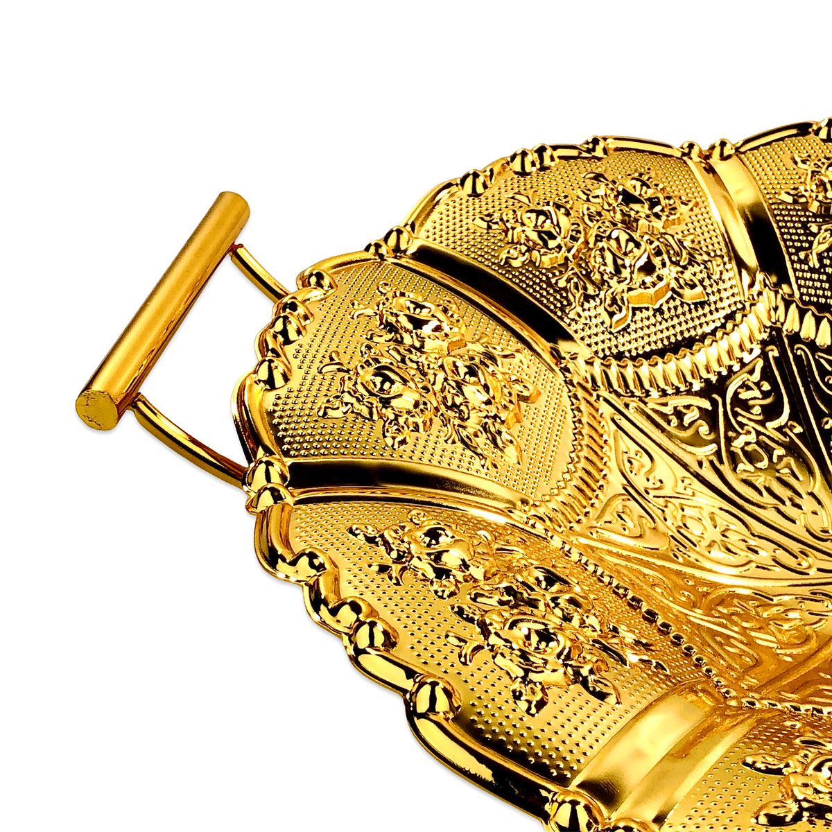 Flower Hammered Engraved Tray