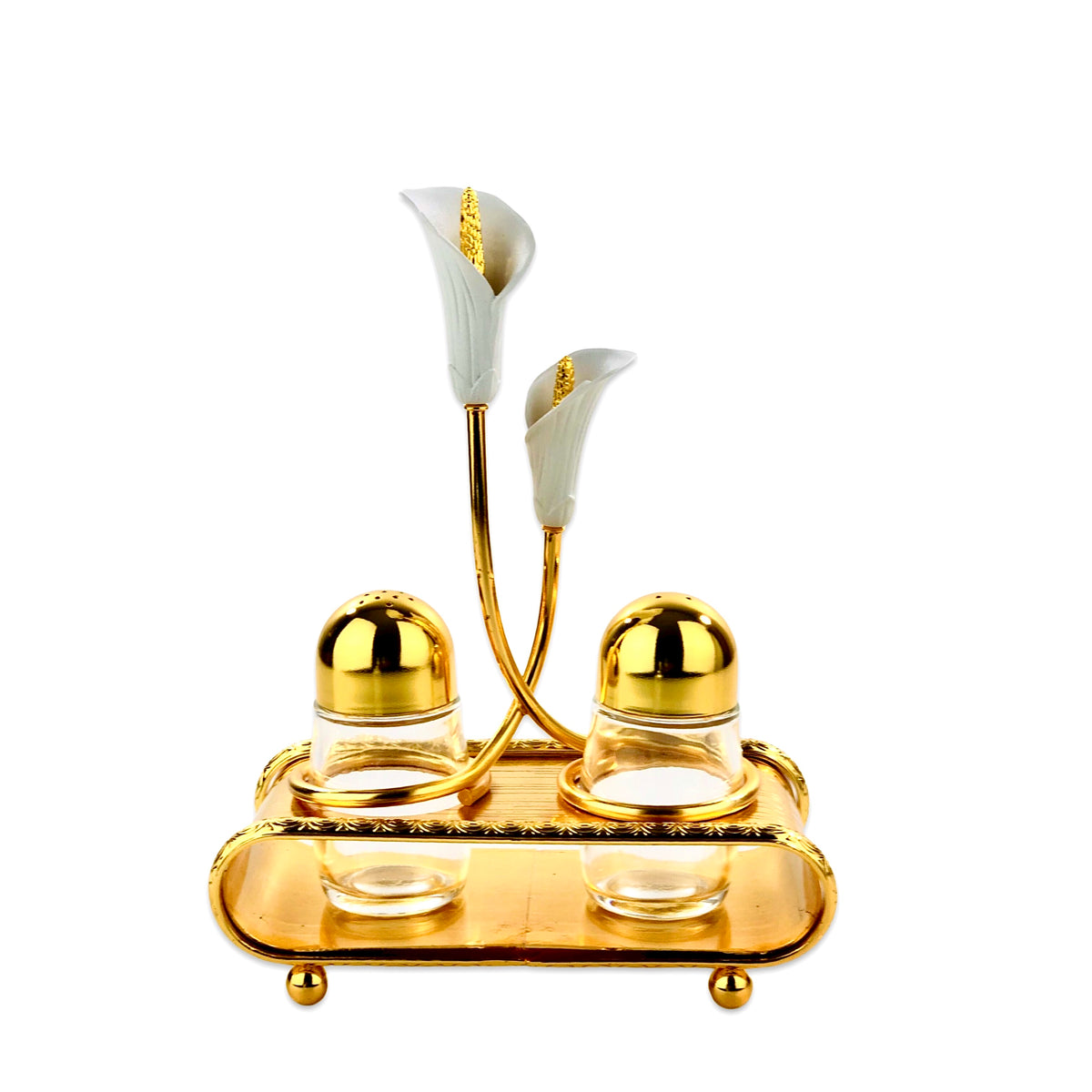 Golden Flower Salt & Pepper Set