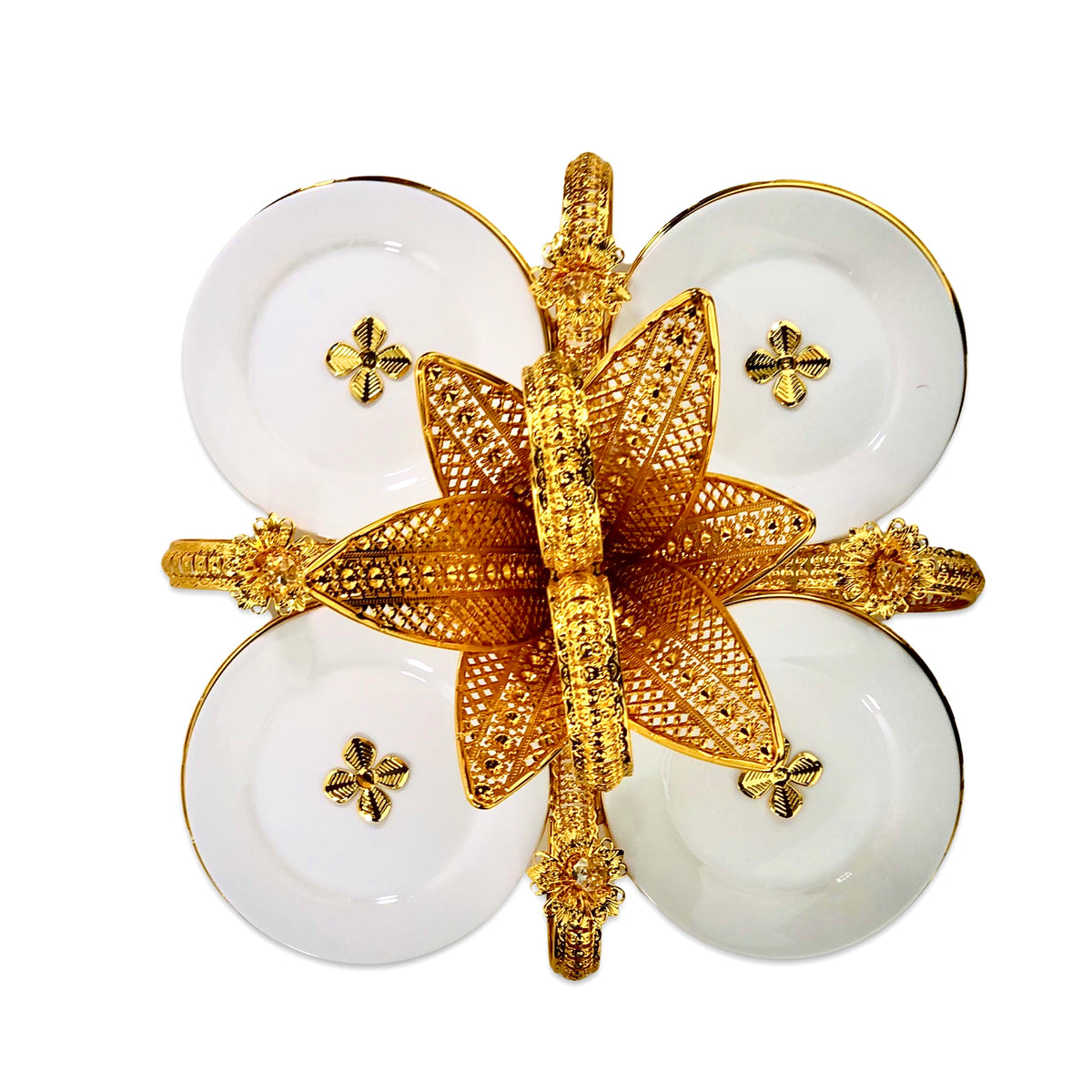 Morrocen Dessert Stand With Plates (4 Portion)