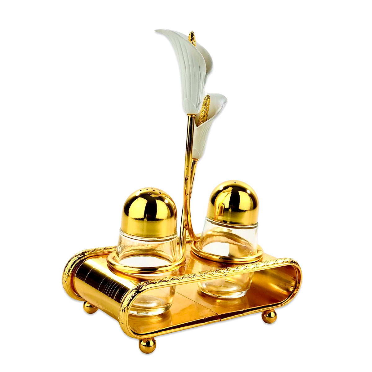 Golden Flower Salt & Pepper Set