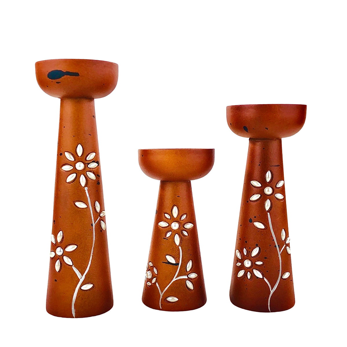 Engraved Pillars Candle Holder