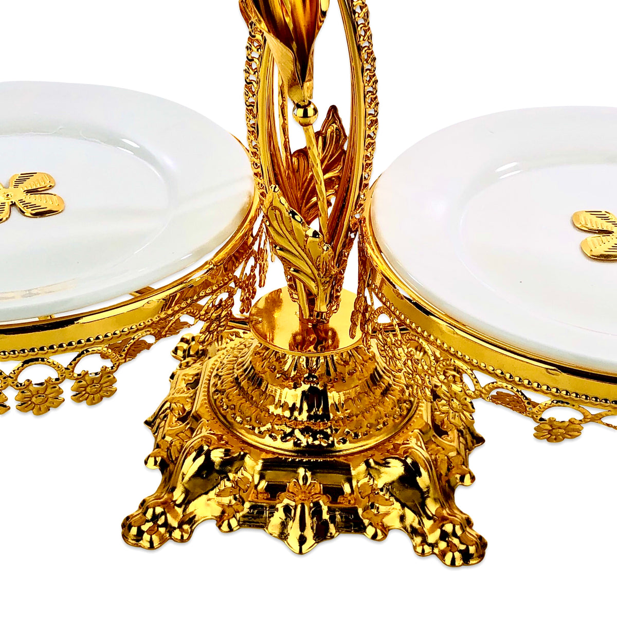 Morrocen Dessert Stand With Plates (Two Portion)