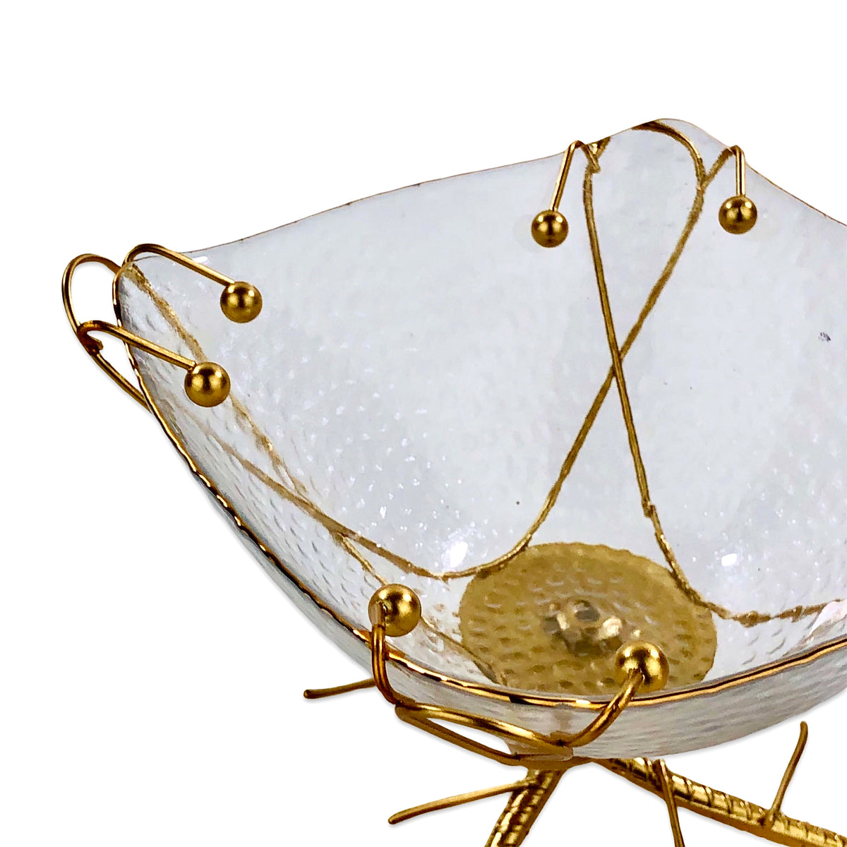 Denticle Design Square Glass Bowl