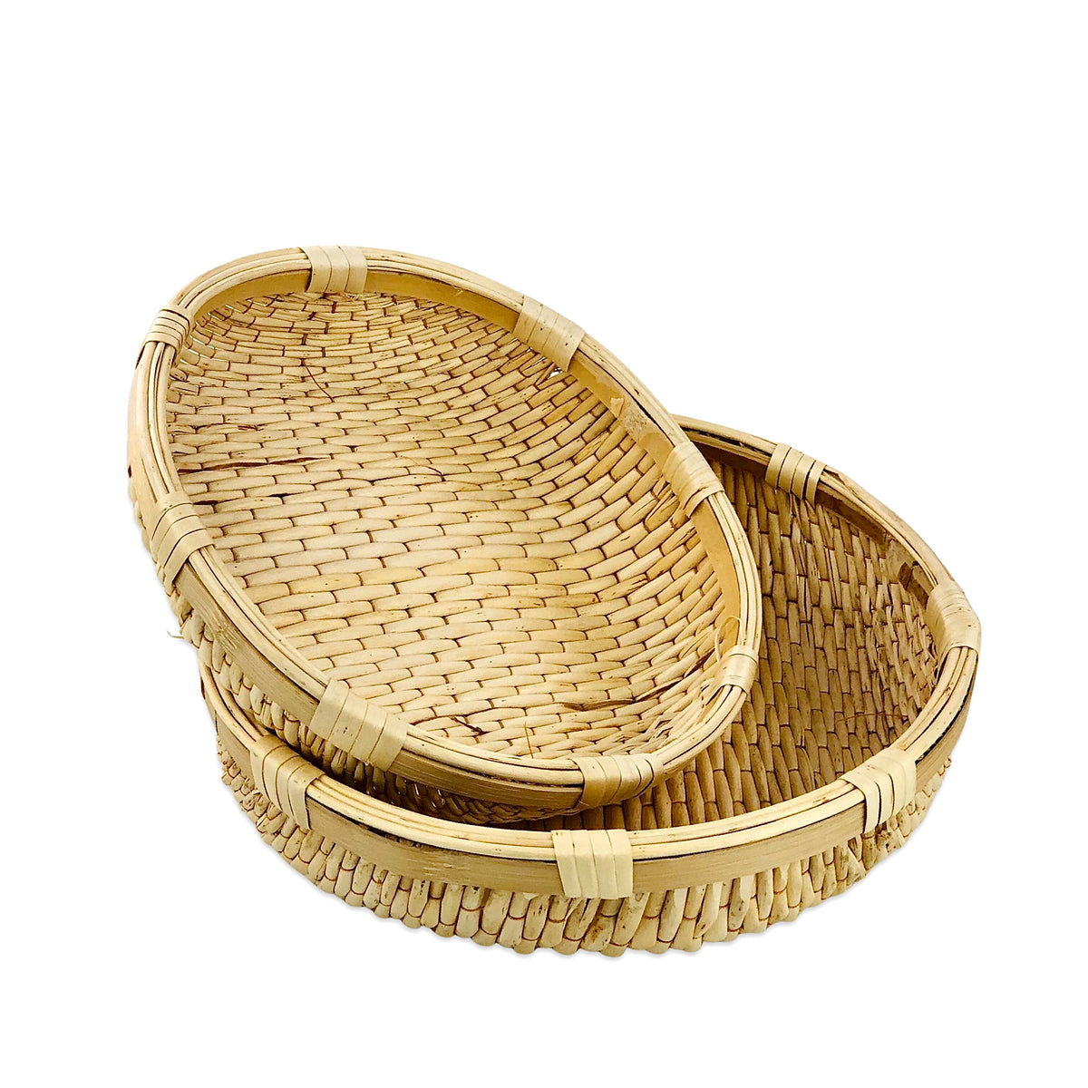 Multipurpose Round Bamboo Basket  (Set of 2)