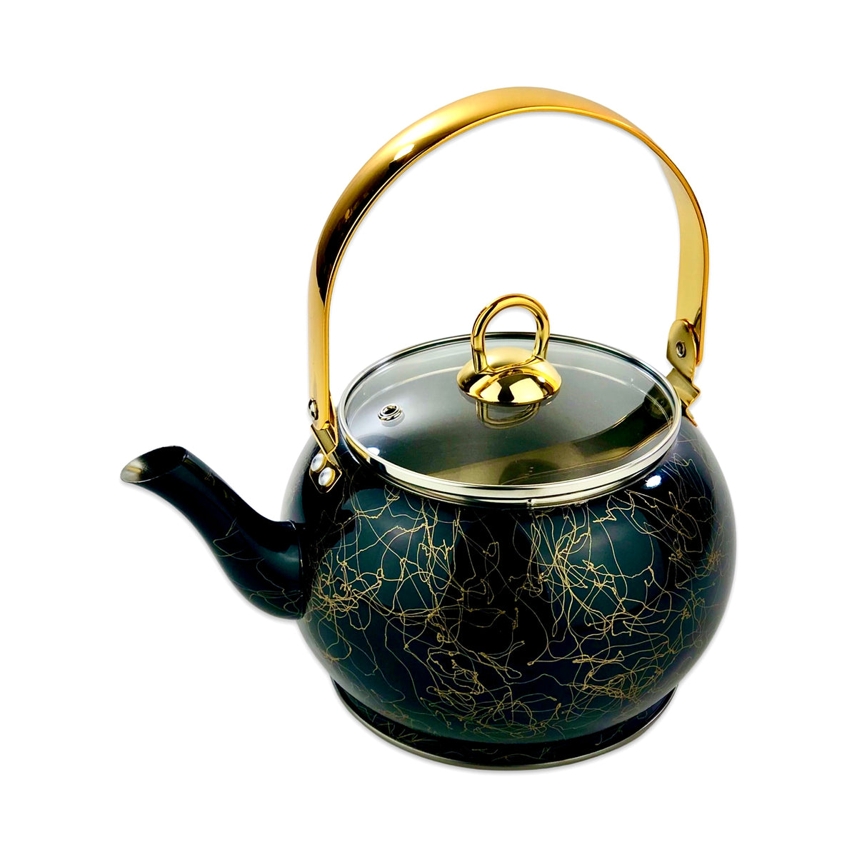 Black Tangled Lines Kettle